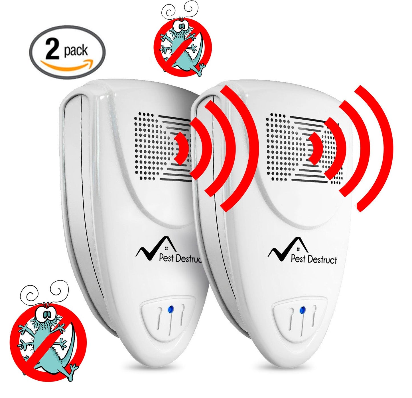 Ultrasonic Silverfish Repeller - PACK of 2 - 100% SAFE for Children and Pets - Get Rid Of Pests In 7 Days Or It's FREE