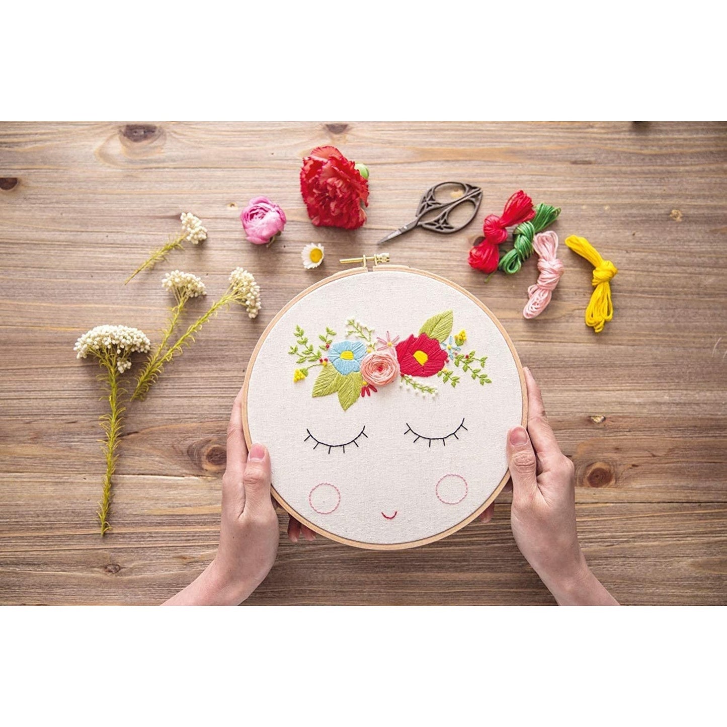 Embroidery Starter Kit with Pattern Unicorn Flowers